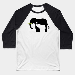 Black and White Elephants Baseball T-Shirt